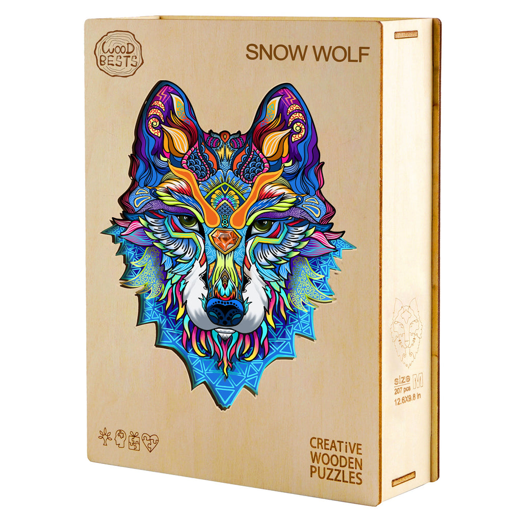 Snow Wolf Wooden Jigsaw Puzzle