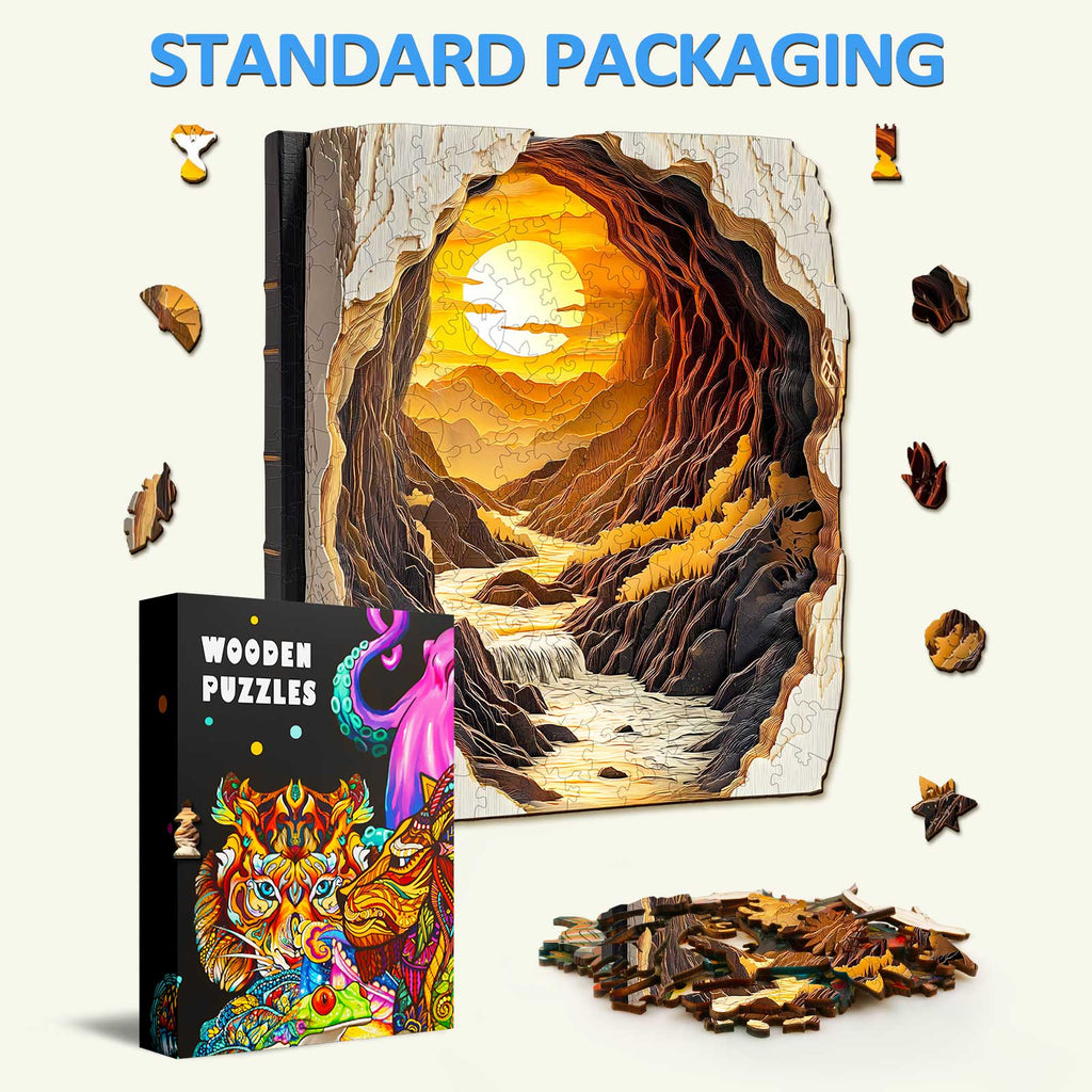 Sunset in a Book Wooden Jigsaw Puzzle