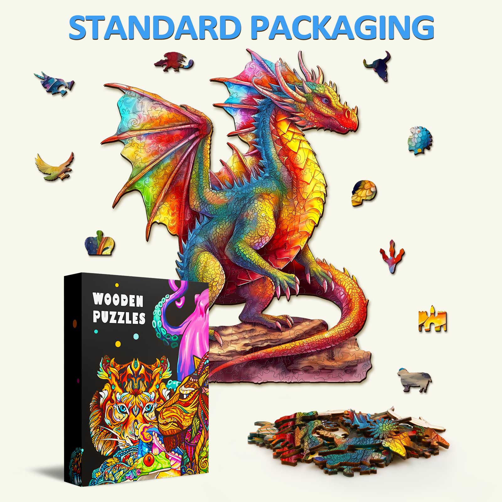 Colorful Dragon-2 Wooden Jigsaw Puzzle