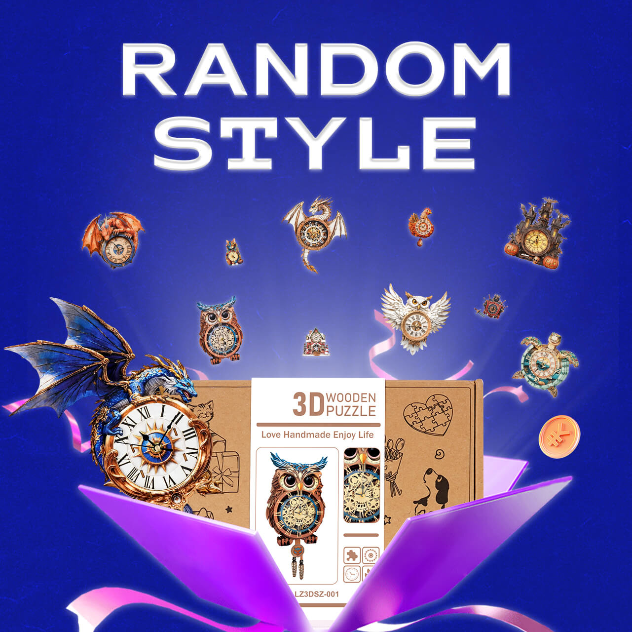 Random Different Styles of Wooden Clock