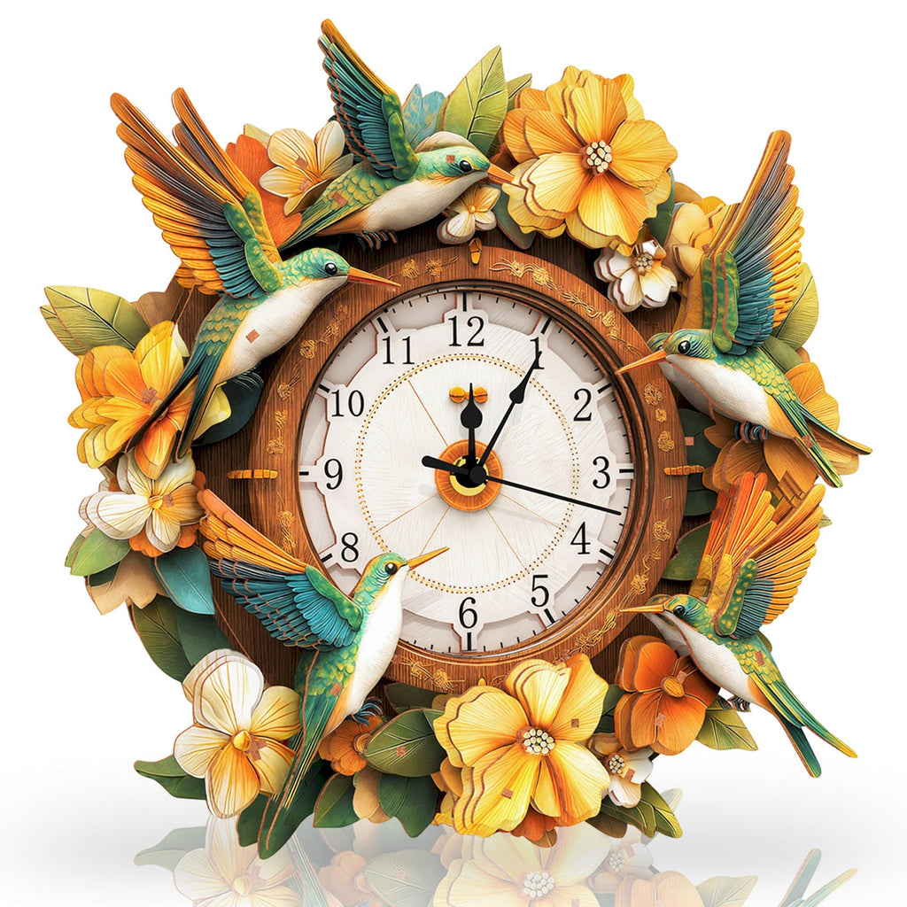 Hummingbird– DIY Wooden Clock, 3D Puzzle Craft Kit