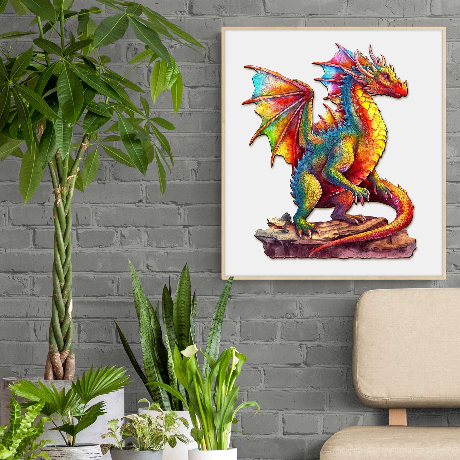 Colorful Dragon-2 Wooden Jigsaw Puzzle