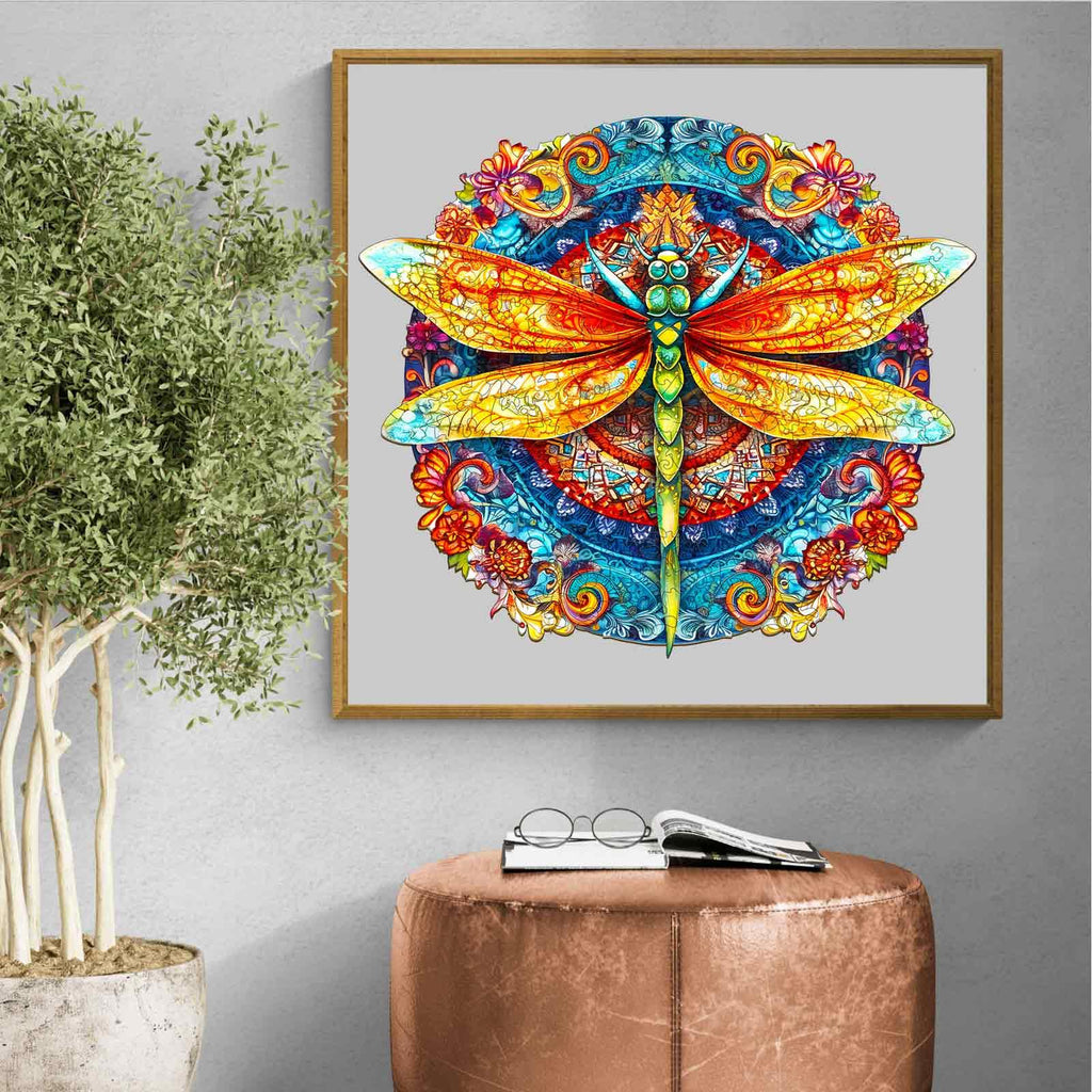 Mandala Dragonfly 1 Wooden Jigsaw Puzzle