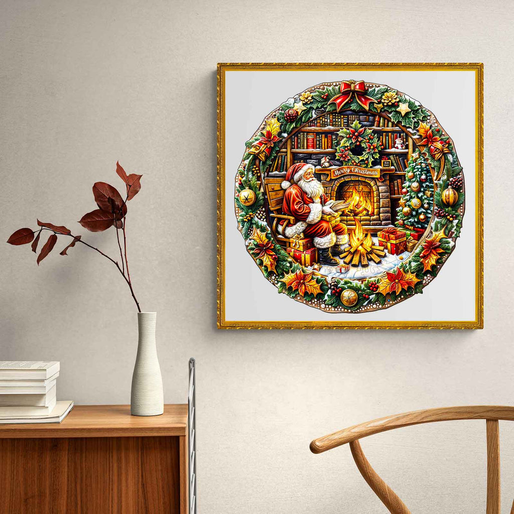 Fireside Santa Wooden Jigsaw Puzzle