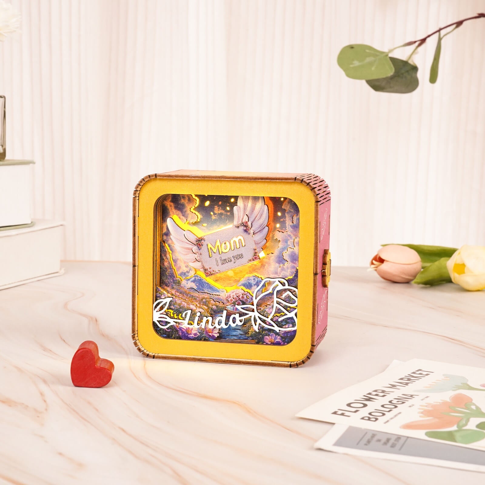 The letter is short but the love is deep Kit - Personalized 3D Wooden Puzzle Night Light