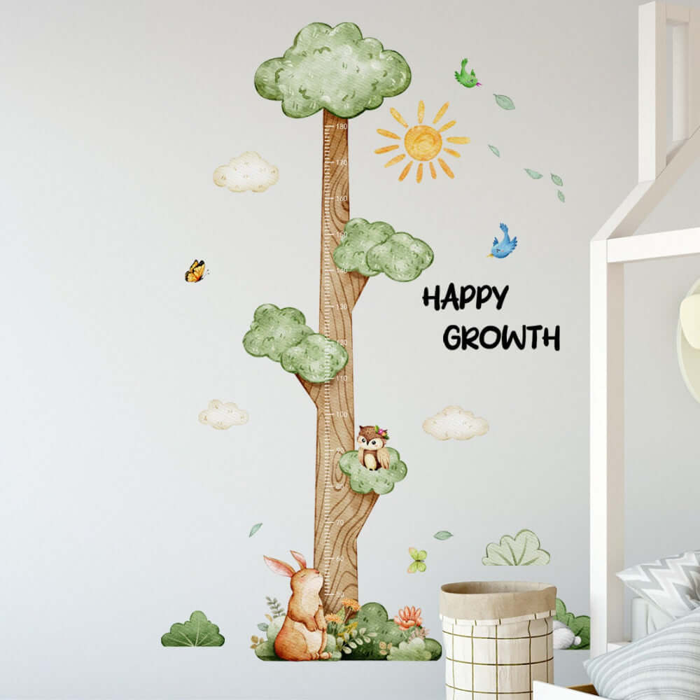Whimsical Tree Growth Chart Wall Stickers