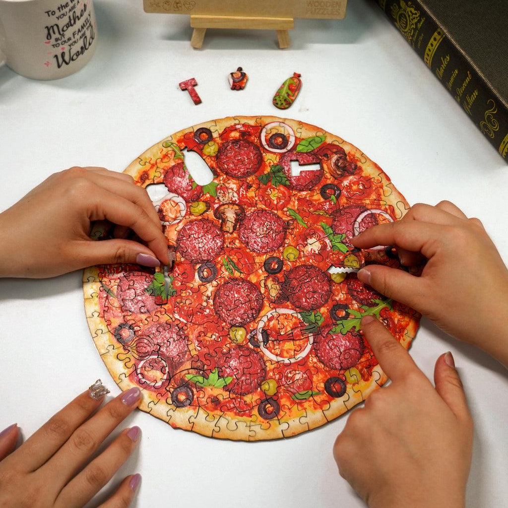 Sausage Pizza Wooden Jigsaw Puzzle