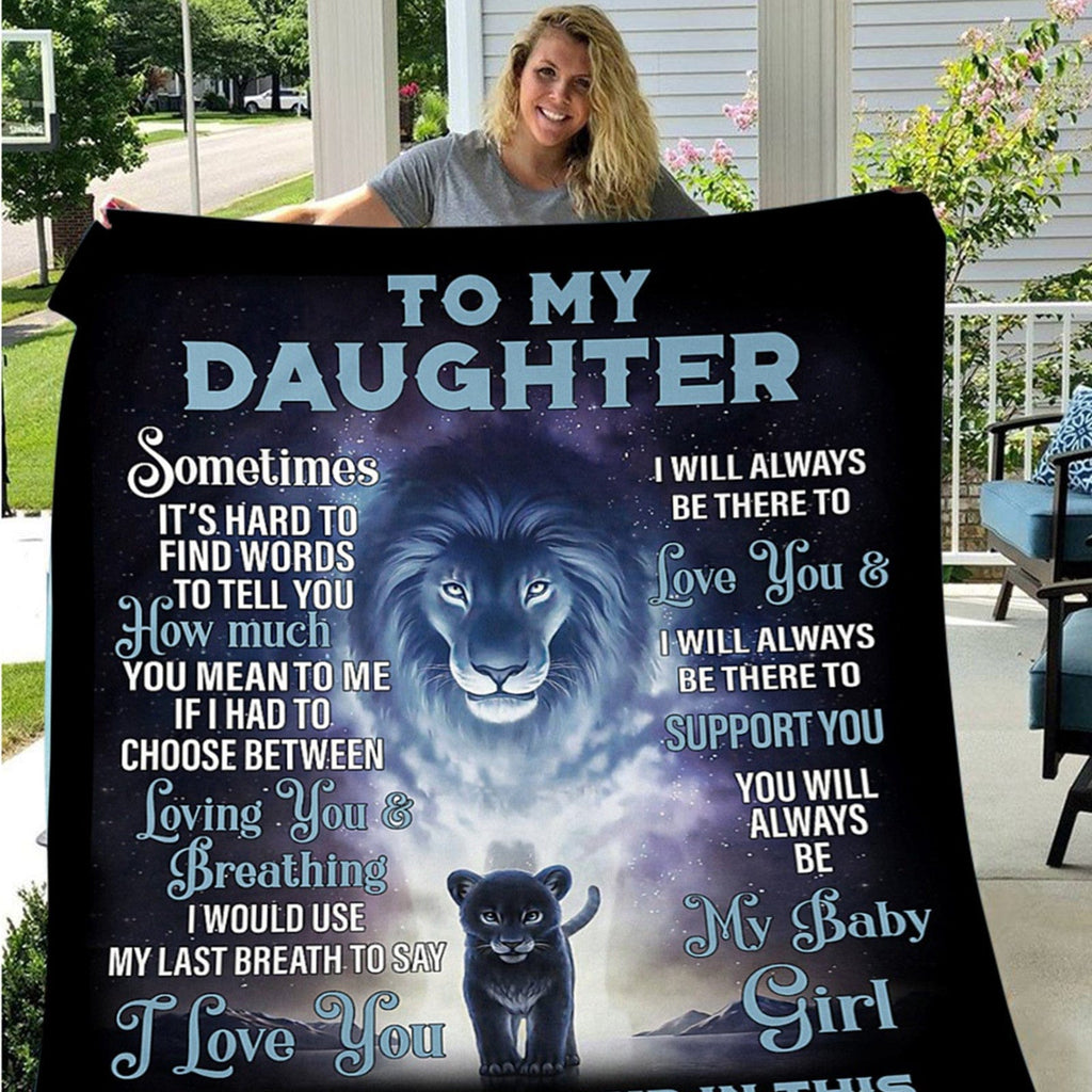 To My Daughter – Lion Love Blanket by Godisabove™