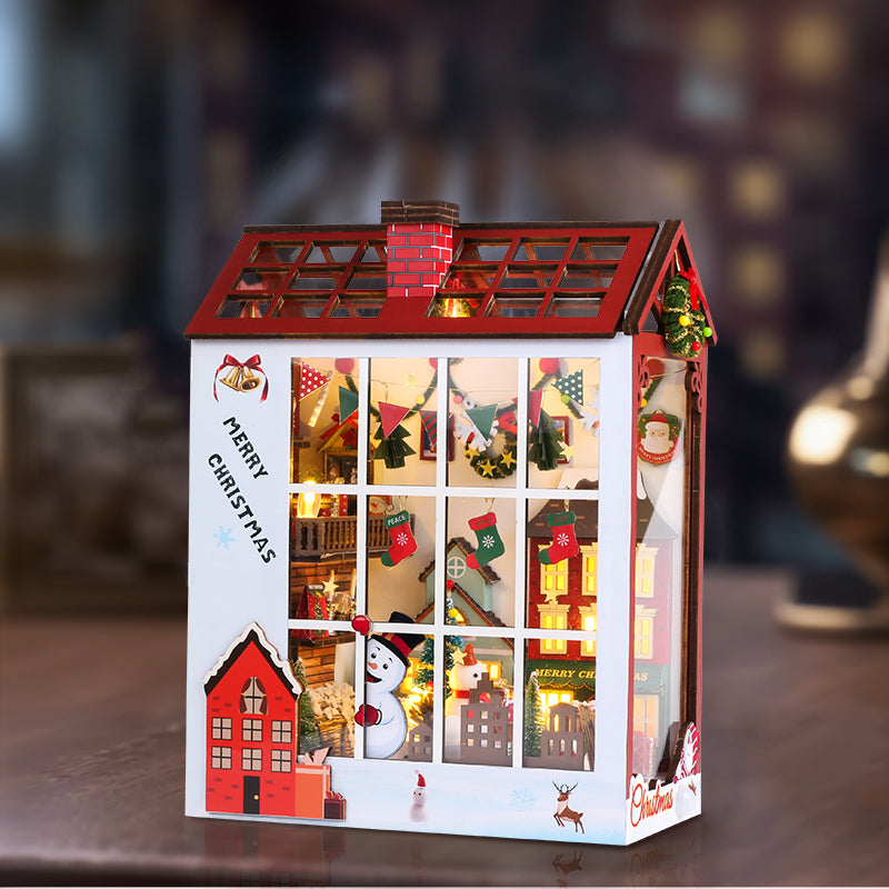 Merry Christmas - DIY Book Nook Kit,3D Wooden Puzzle