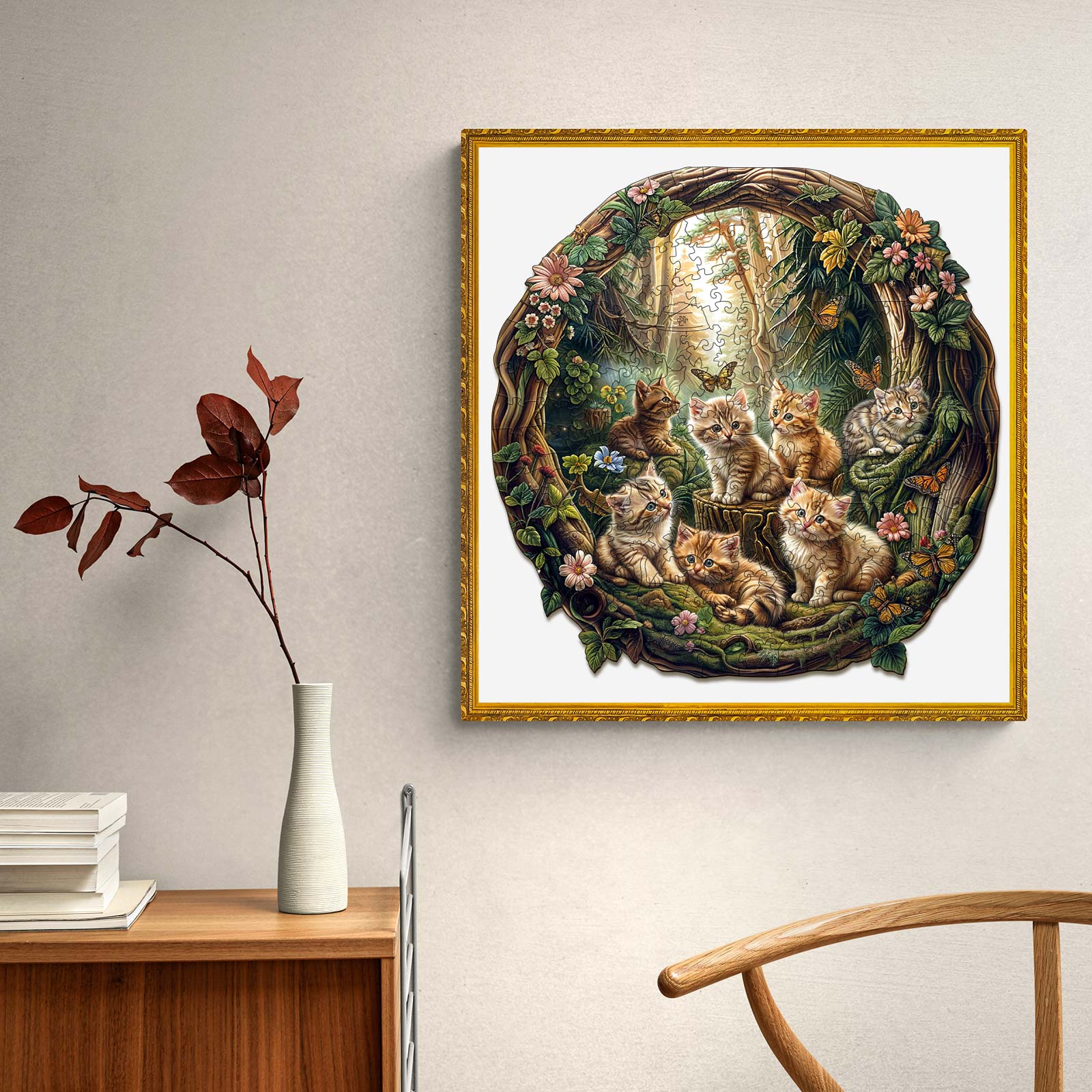 Laid-back Kitten Wooden Jigsaw Puzzle