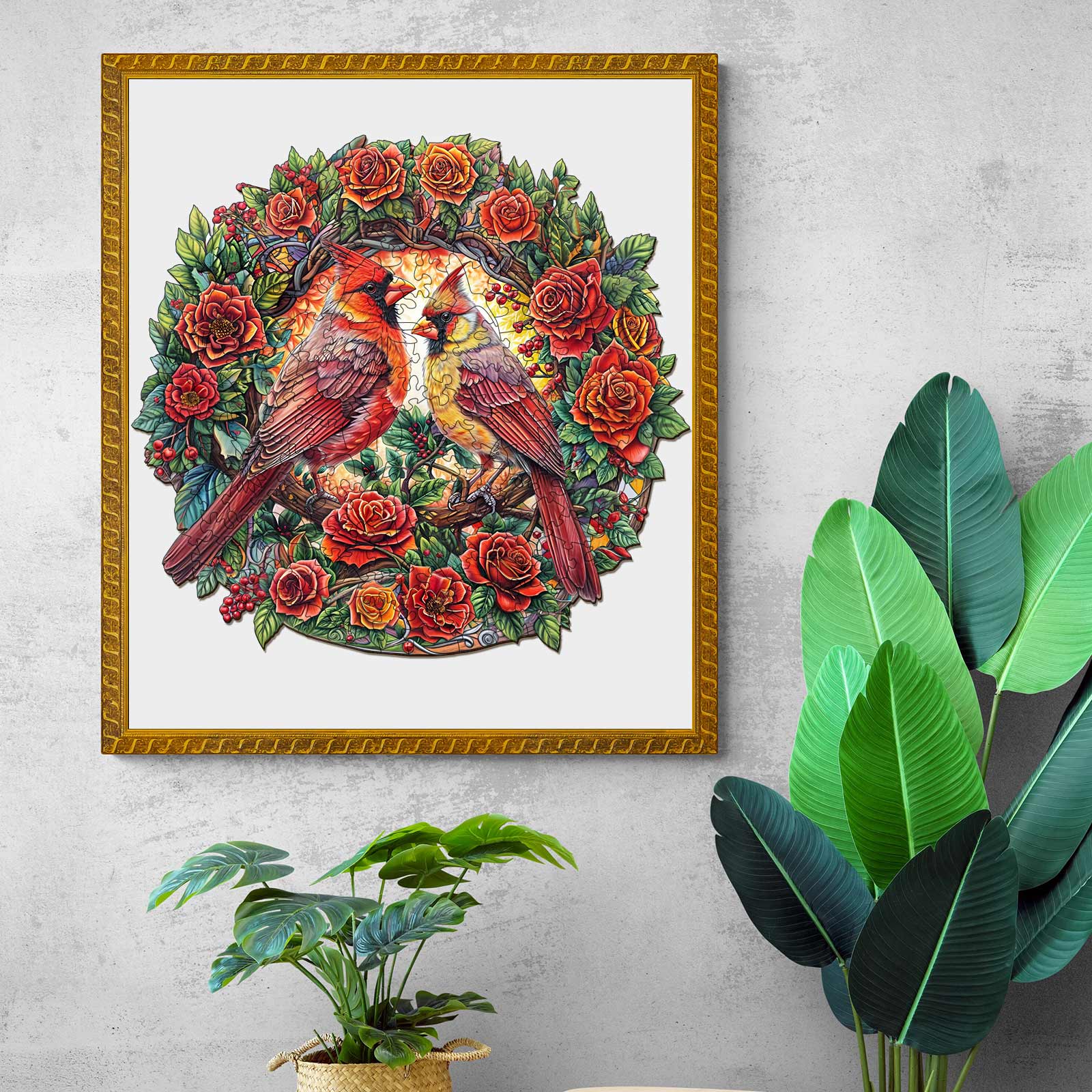 Rose Cardinal Wooden Jigsaw Puzzle