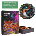 Yin Yang Fox-2 wooden jigsaw puzzle in elegant packaging, featuring colorful design and puzzle pieces for focused mind games.