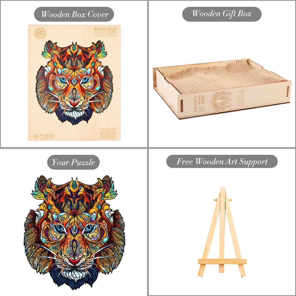 Invincible Tiger Wooden Jigsaw Puzzle
