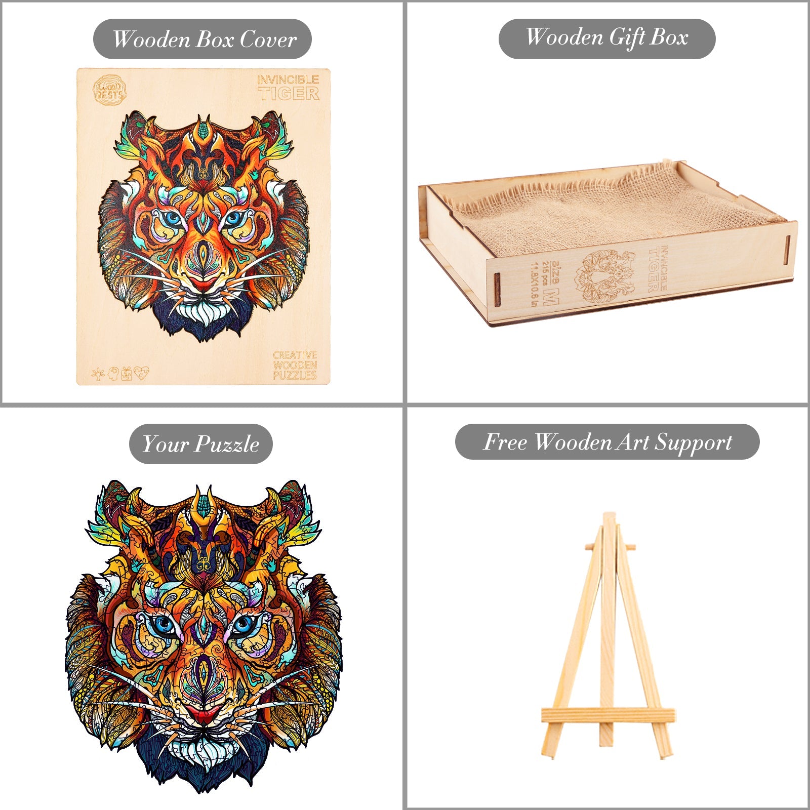 Invincible Tiger Wooden Jigsaw Puzzle