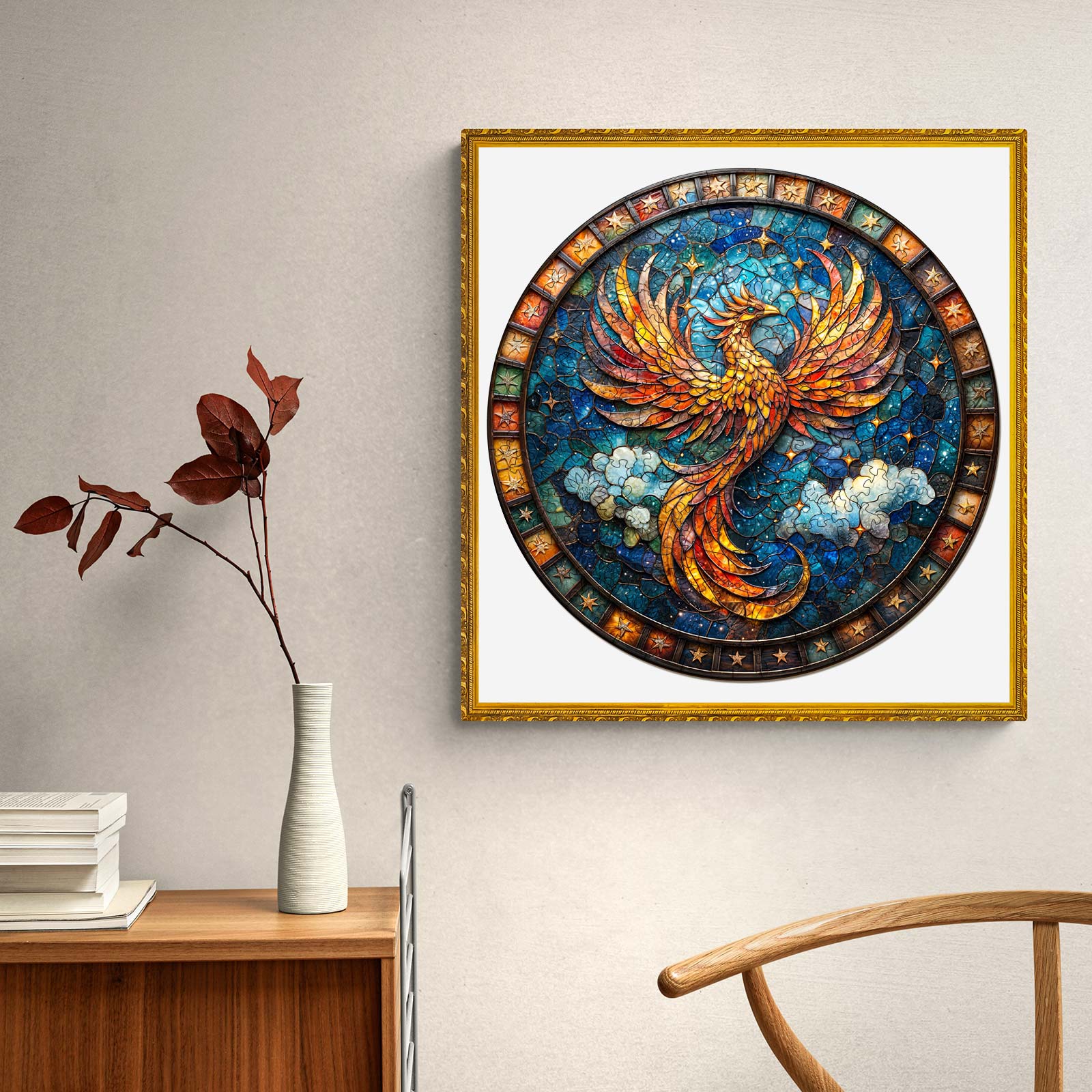 Starry Sky Phoenix Wooden Jigsaw Puzzle