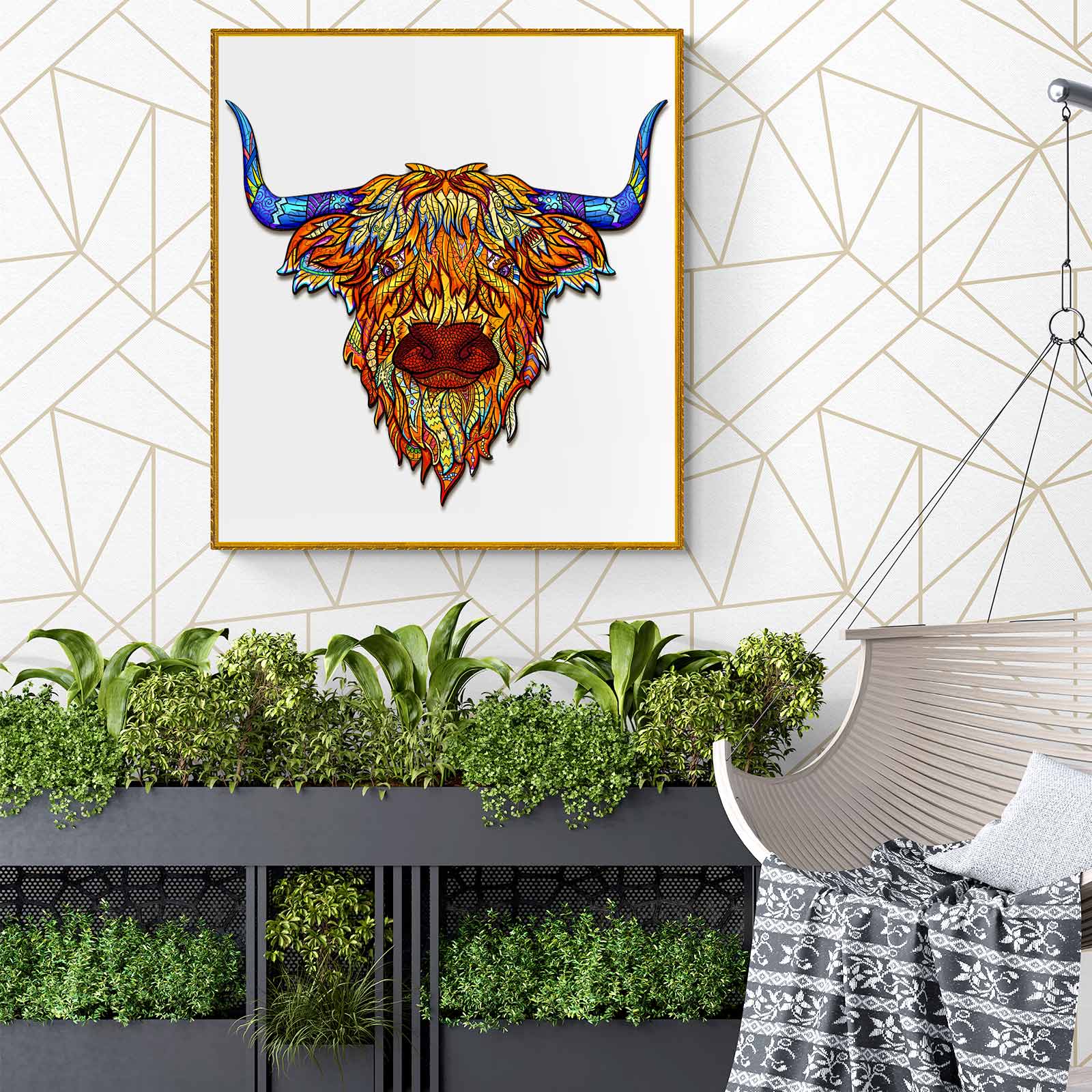 Highland Cattle Wooden Jigsaw Puzzle