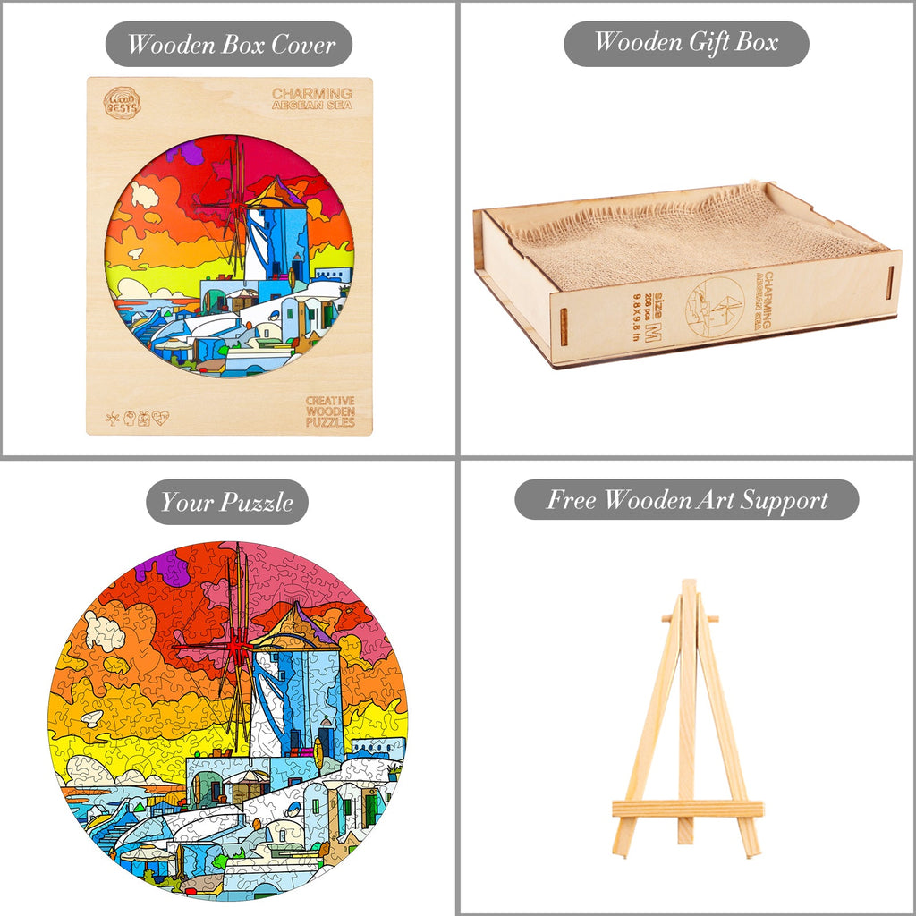 Charming Aegean Sea Wooden Jigsaw Puzzle