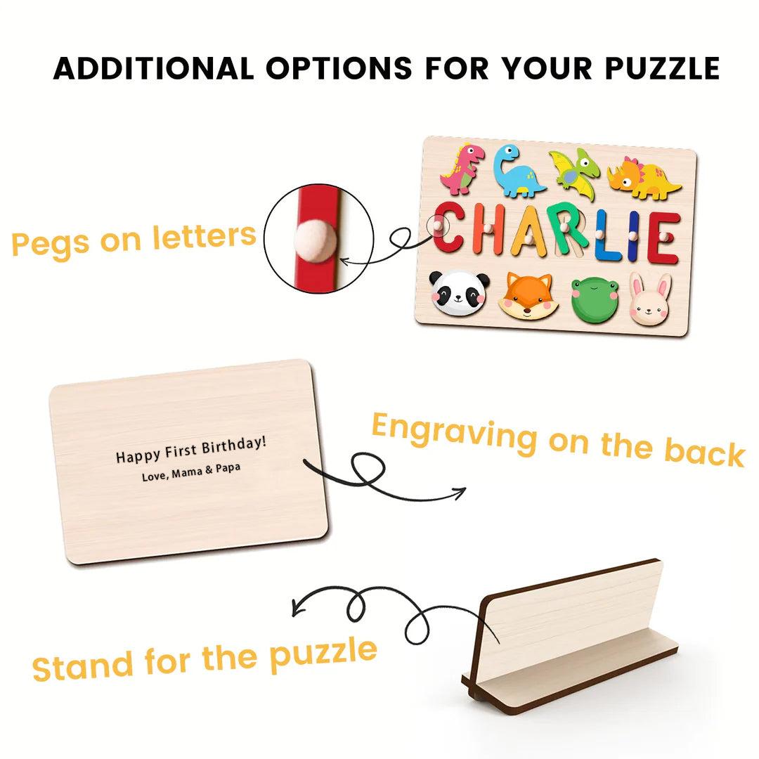 Personalized Wooden Baby Name Puzzle Gift