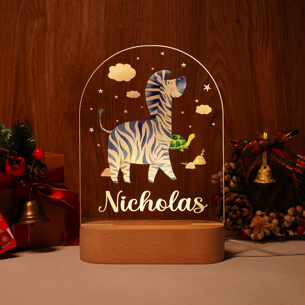 Personalized Baby Name Animal Style Night Light