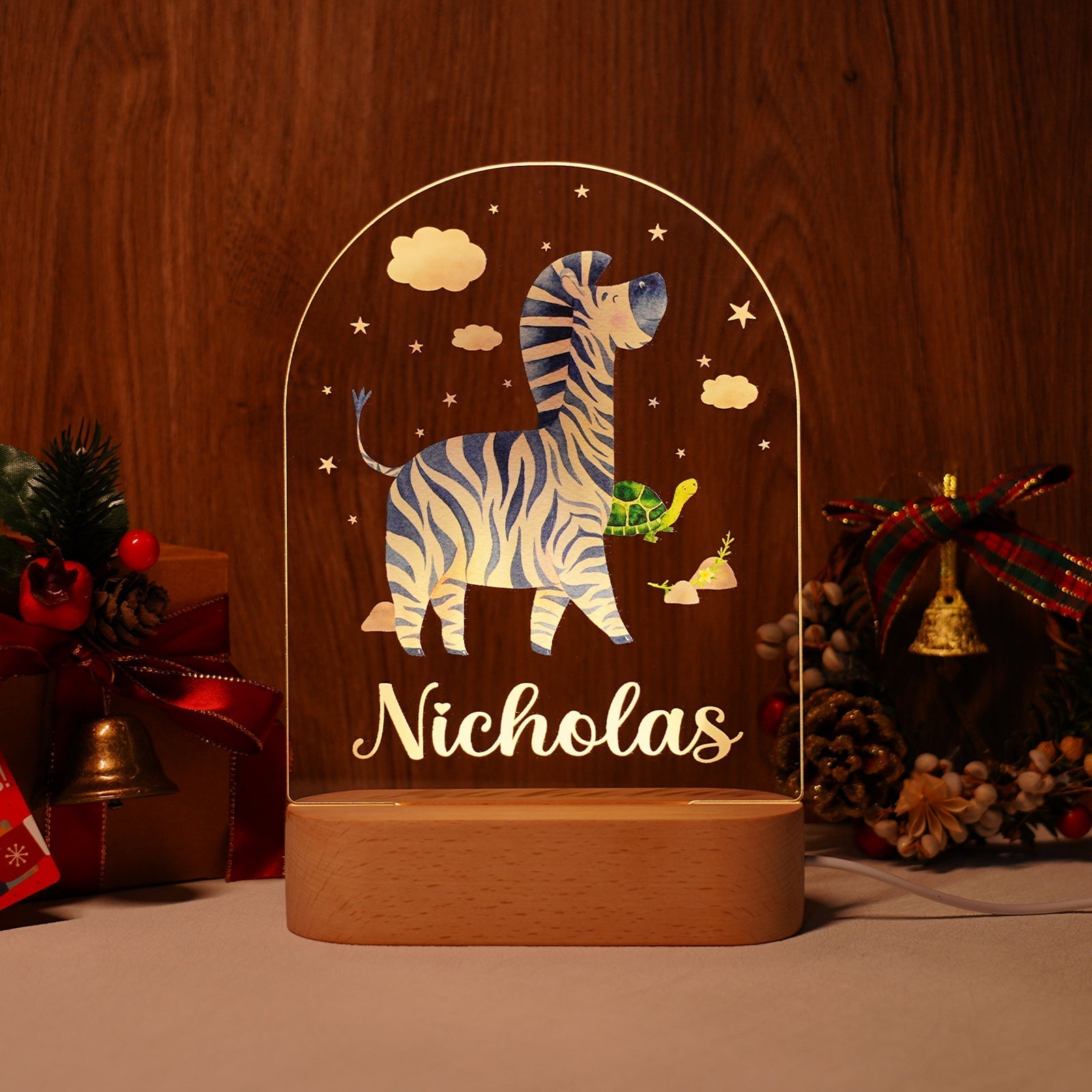 Personalized Baby Name Animal Style Night Light