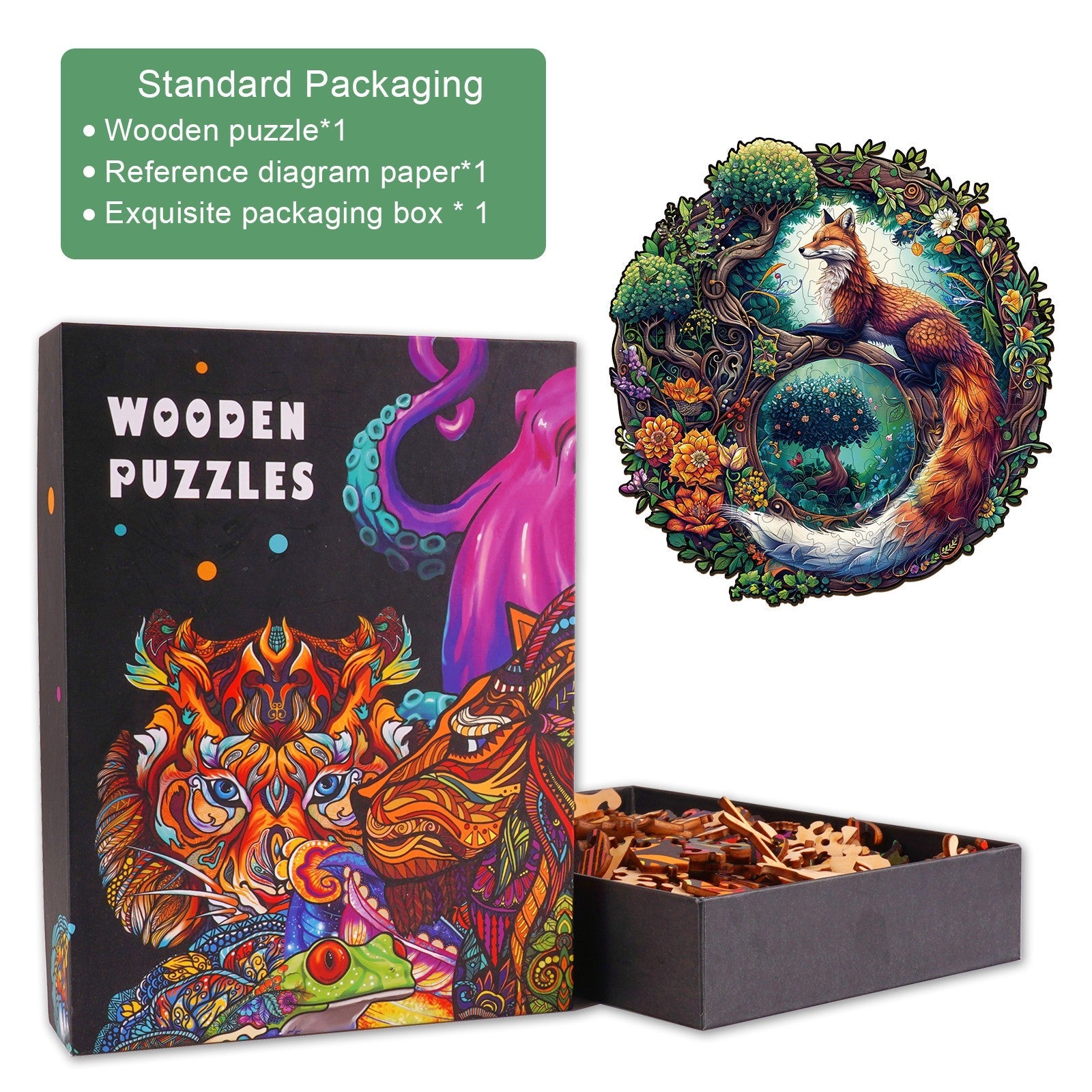 Yin Yang Fox-1 Wooden Jigsaw Puzzle