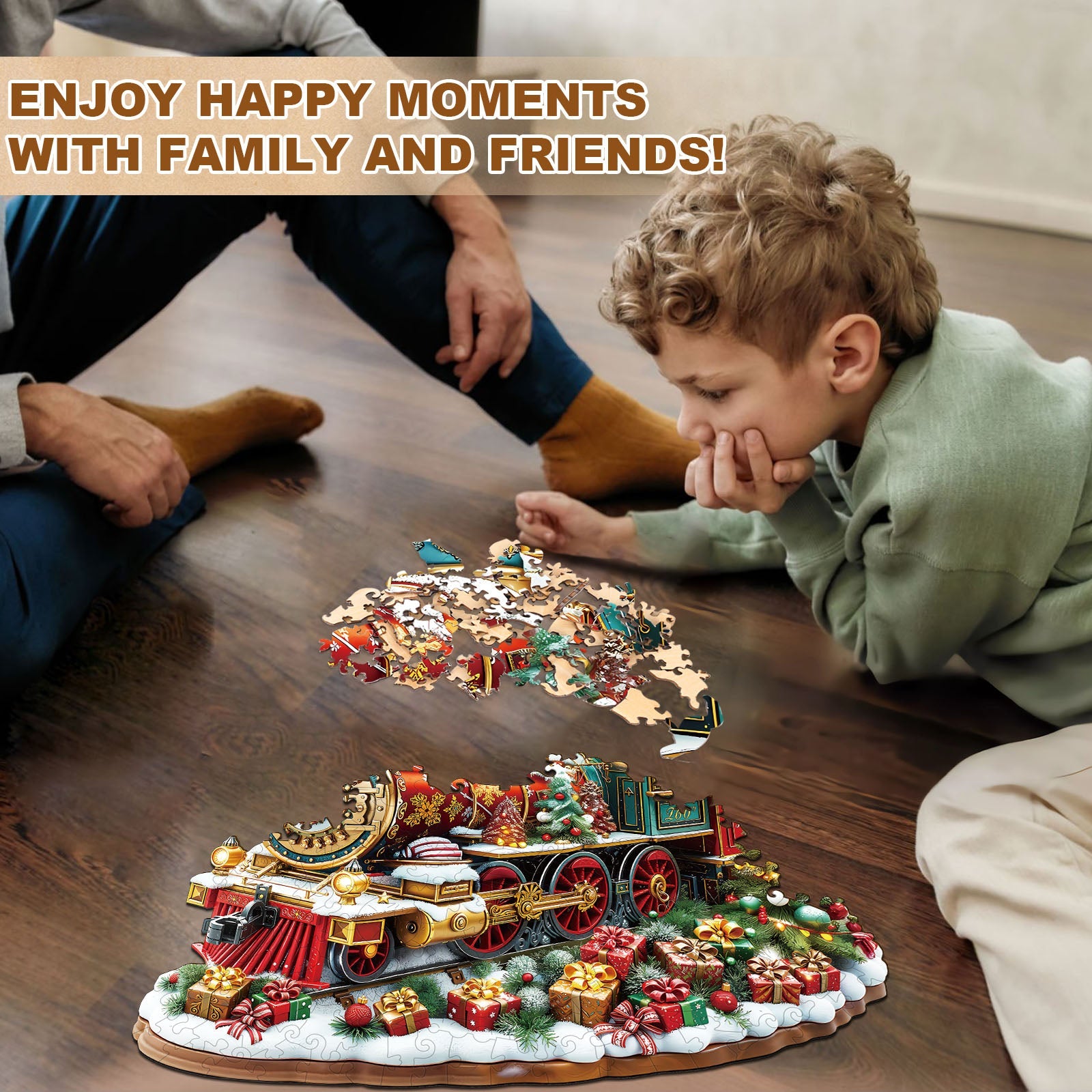 Christmas Train Wooden Jigsaw Puzzle