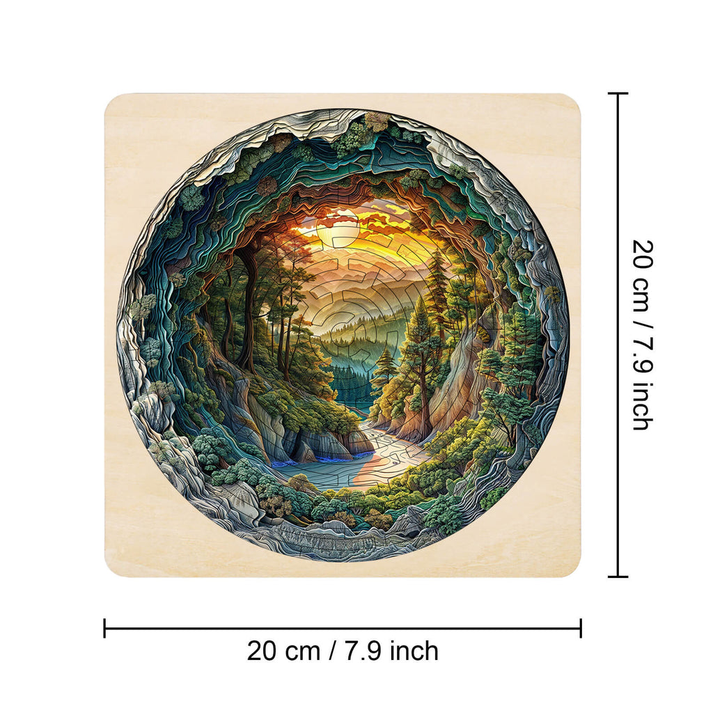 Maze Puzzle featuring a scenic forest landscape design, perfect for enhancing focus and cognitive skills.