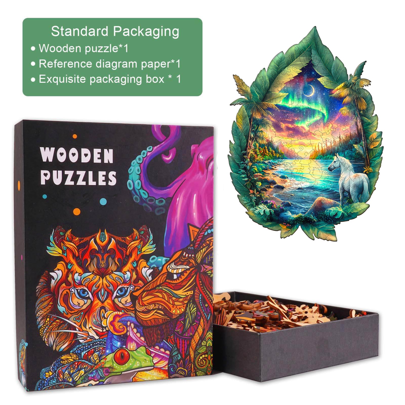 Aurora White Horse Wooden Jigsaw Puzzle