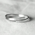 SILVER TRUST GOD ENGRAVED RING - (ADJUSTABLE)