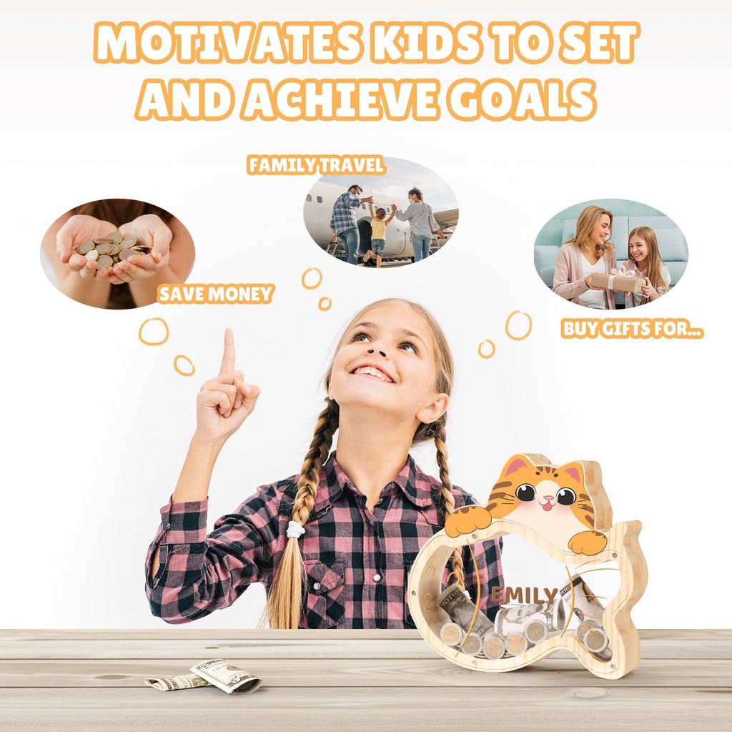 Customized Kitten Shaped Children's Piggy Bank