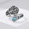 GRACE CROSS FLORAL RING - (ADJUSTABLE)