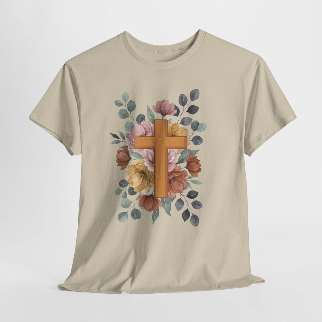 SIMPLE FLOWER CROSS TEE