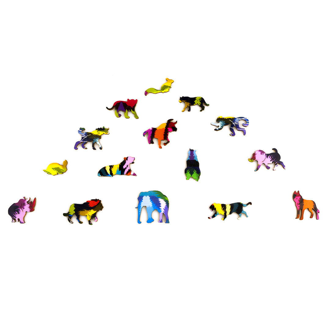 Colorful Tiger Wooden Jigsaw Puzzle