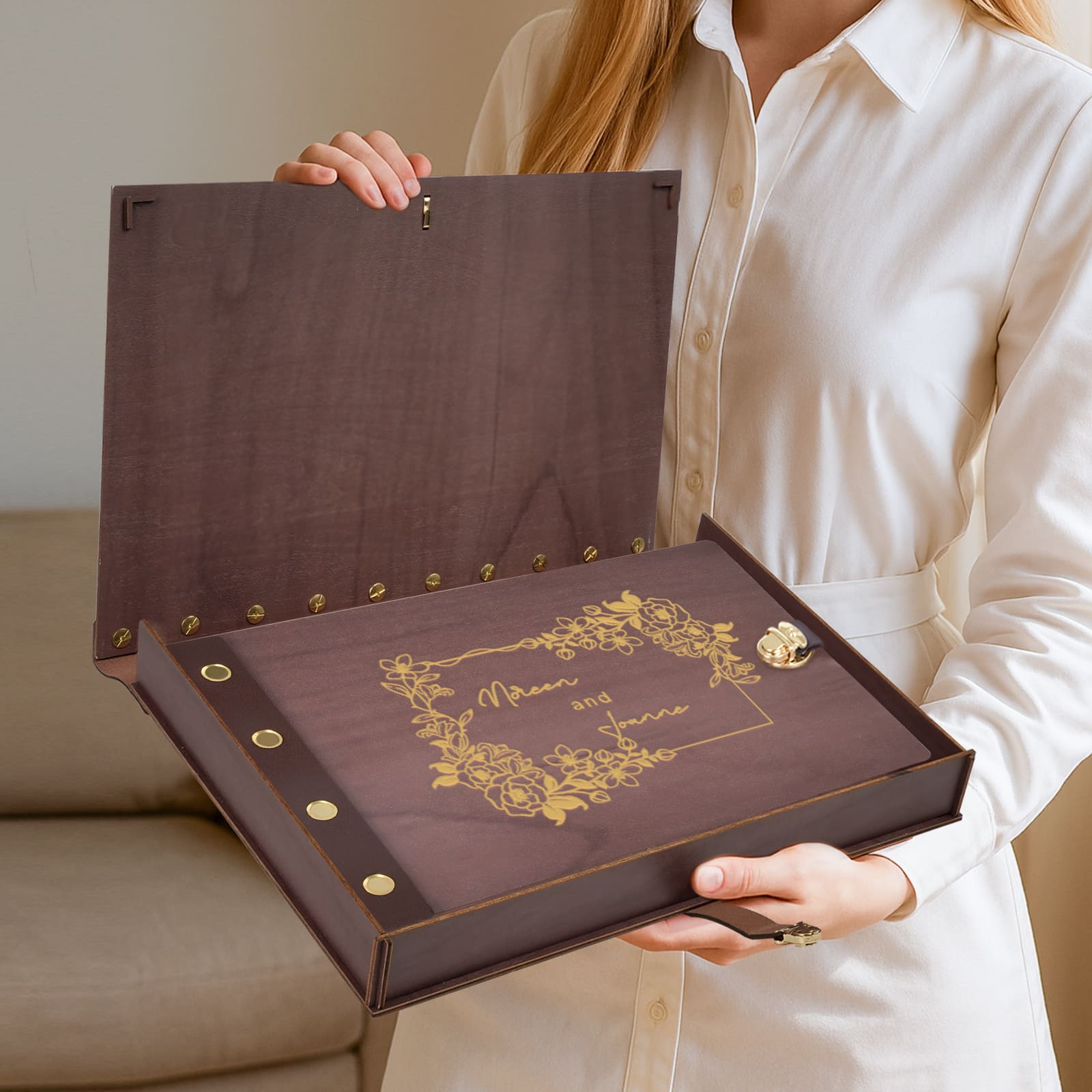 Wedding Photo Album - Wooden Polaroid Photo Album