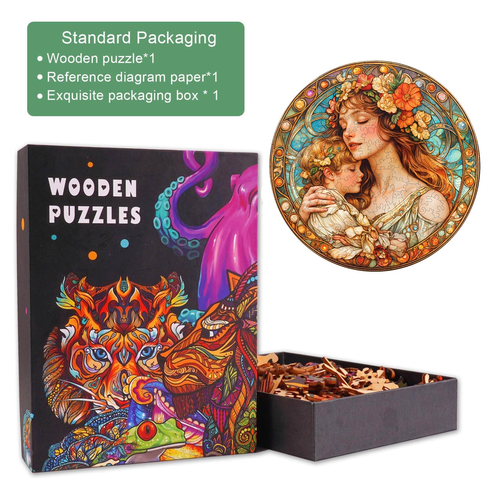 Maternal love Wooden Jigsaw Puzzle
