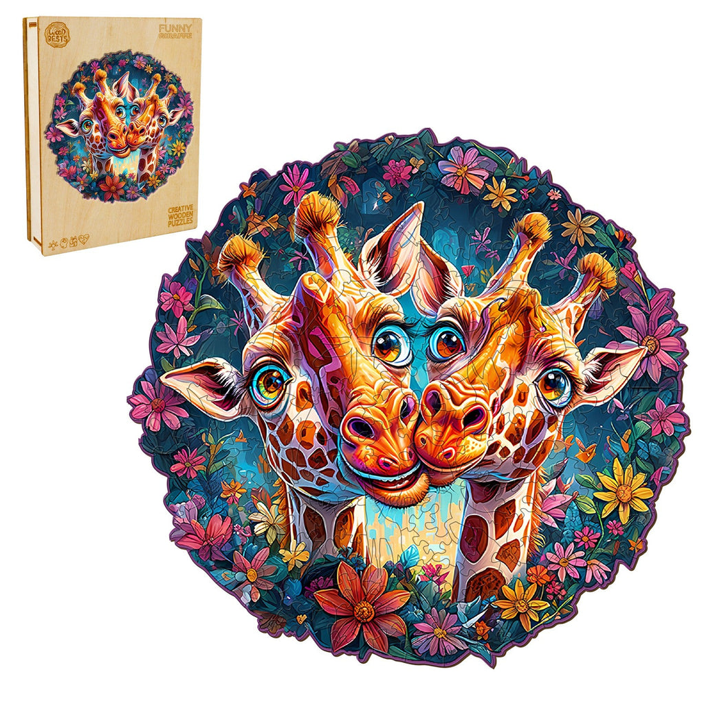 Funny Giraffe Wooden Jigsaw Puzzle
