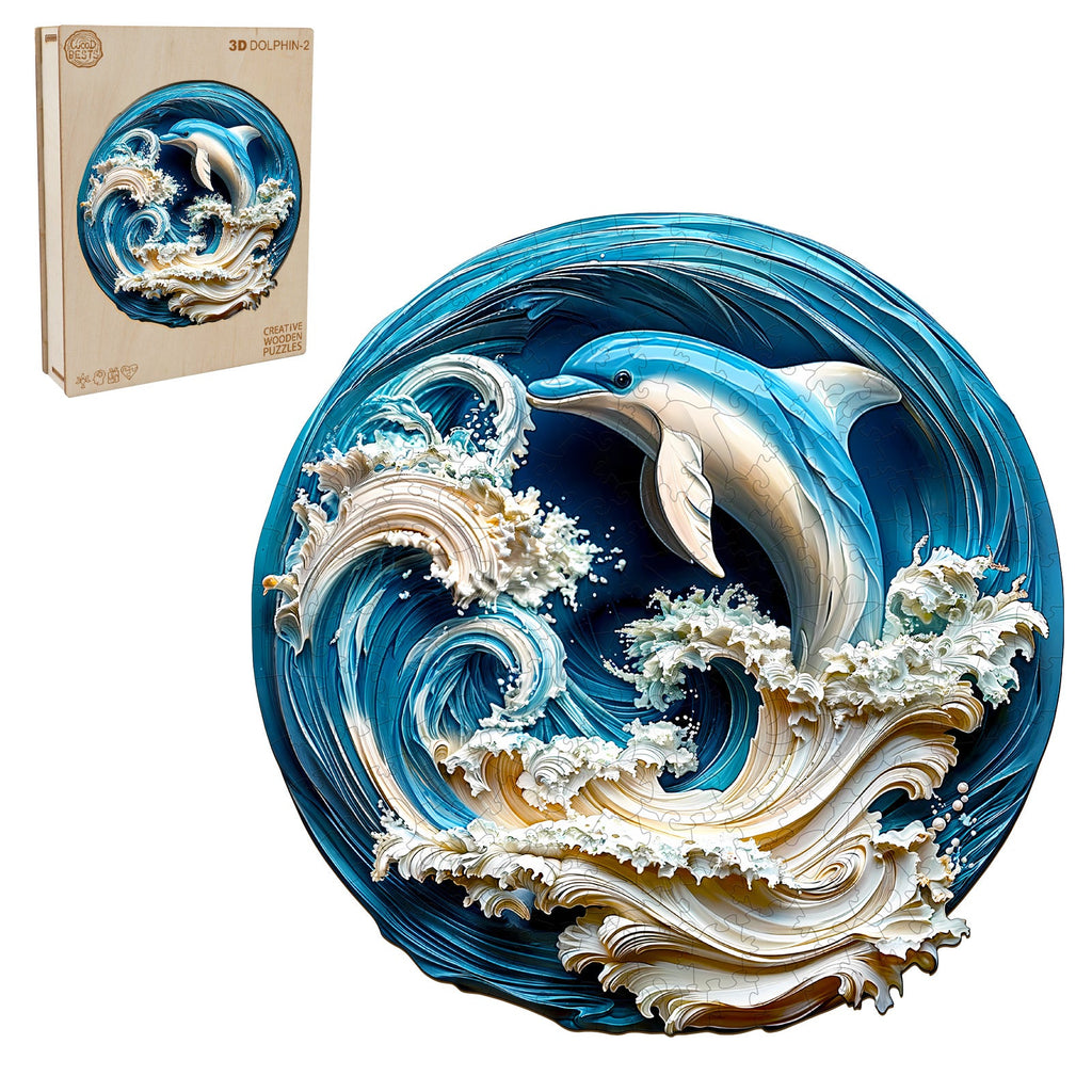 3D Dolphin-2 Wooden Jigsaw Puzzle