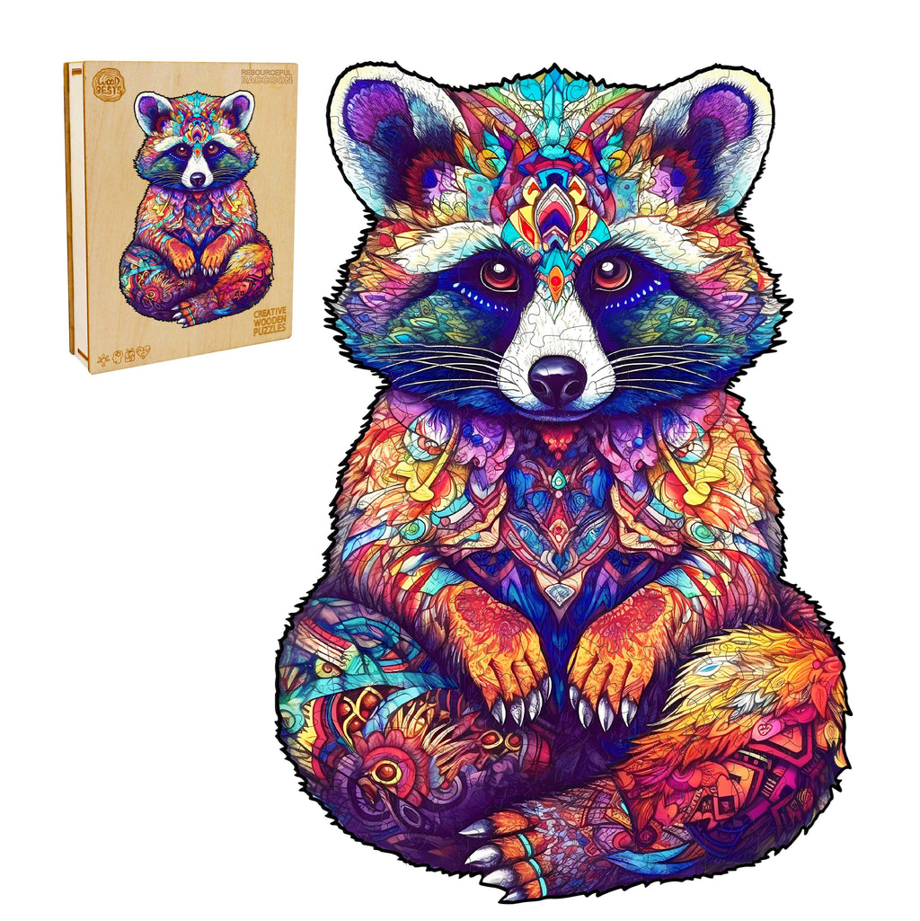 Resourceful Raccoon Wooden Jigsaw Puzzle