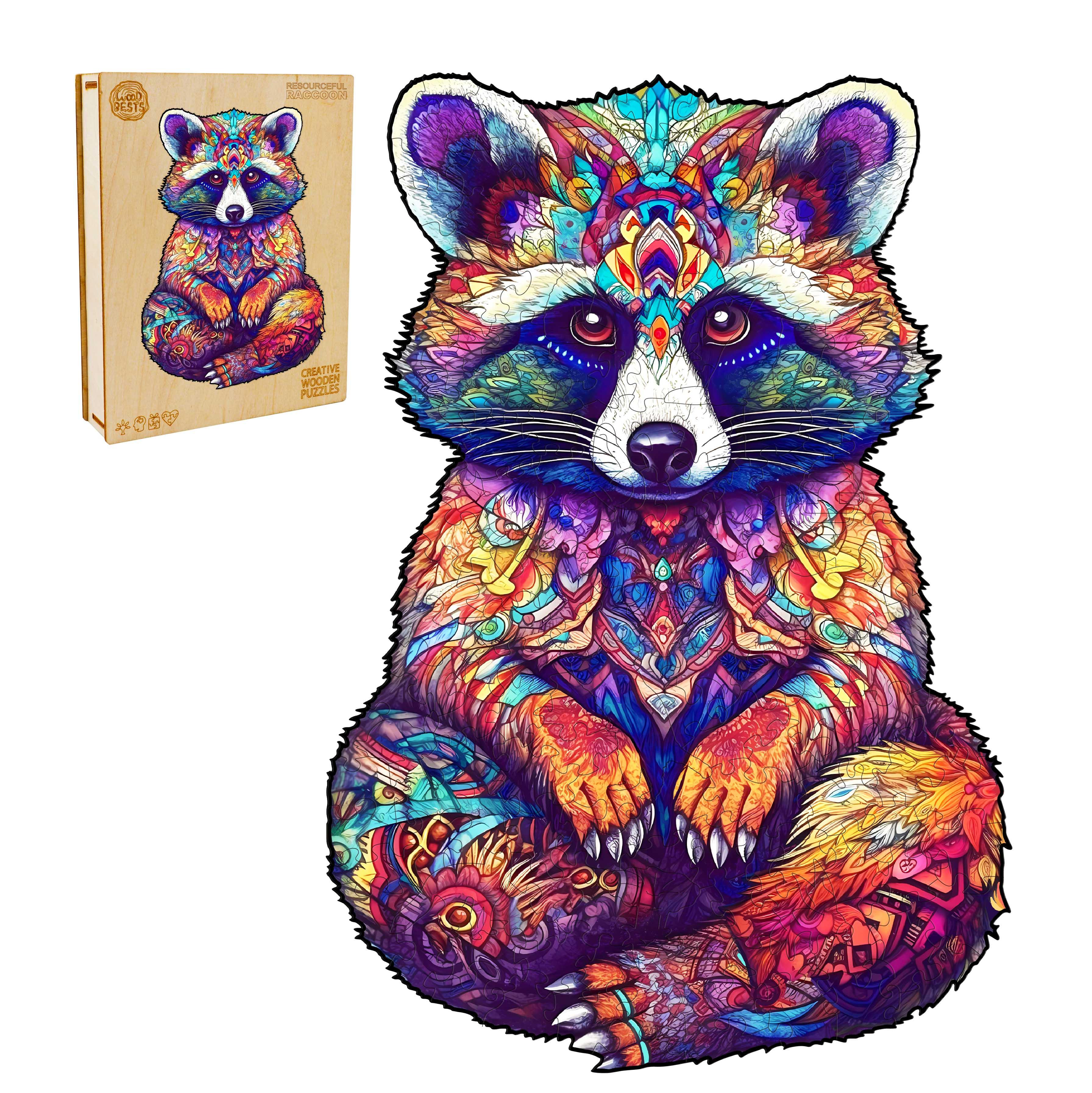 Resourceful Raccoon Wooden Jigsaw Puzzle