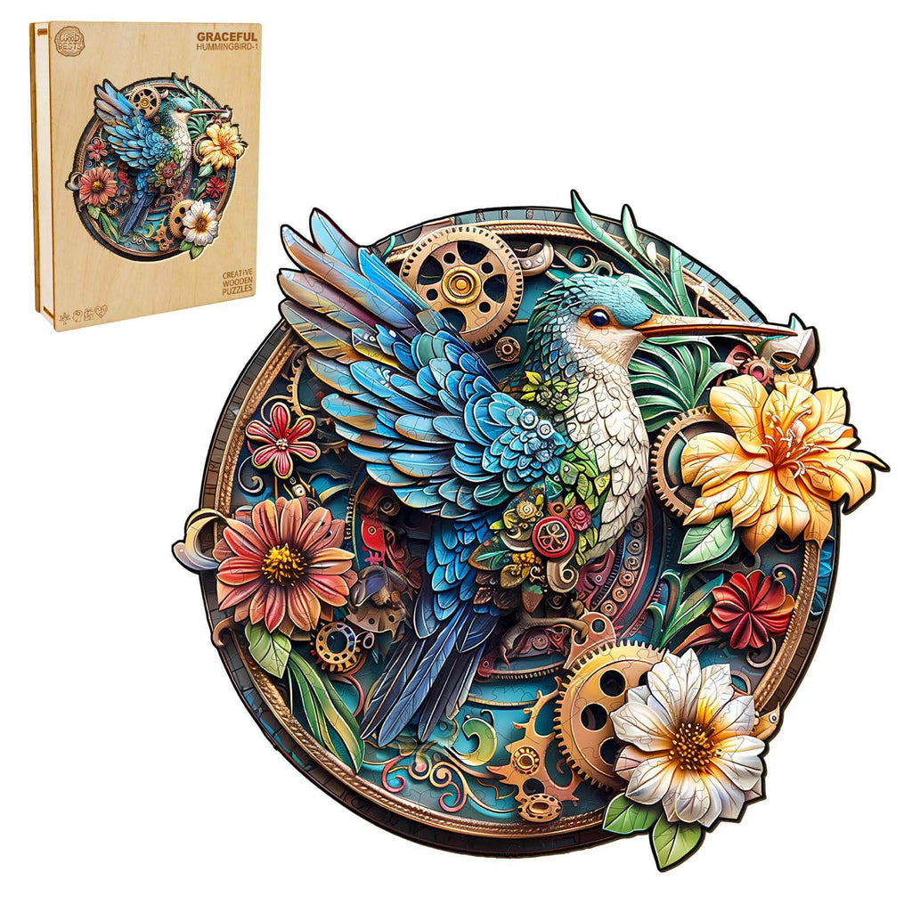 Graceful hummingbird-1 Wooden Jigsaw Puzzle