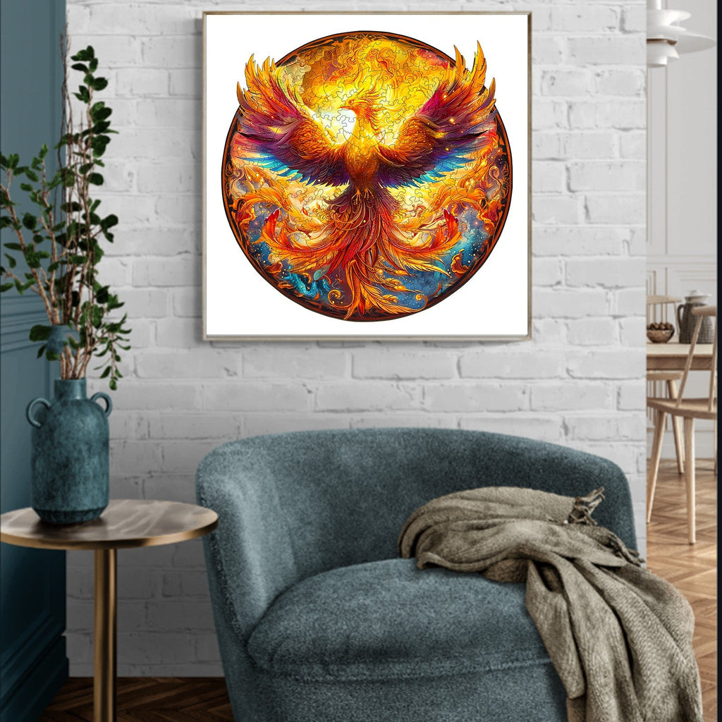 Flame-born Phoenix-2 Wooden Jigsaw Puzzle