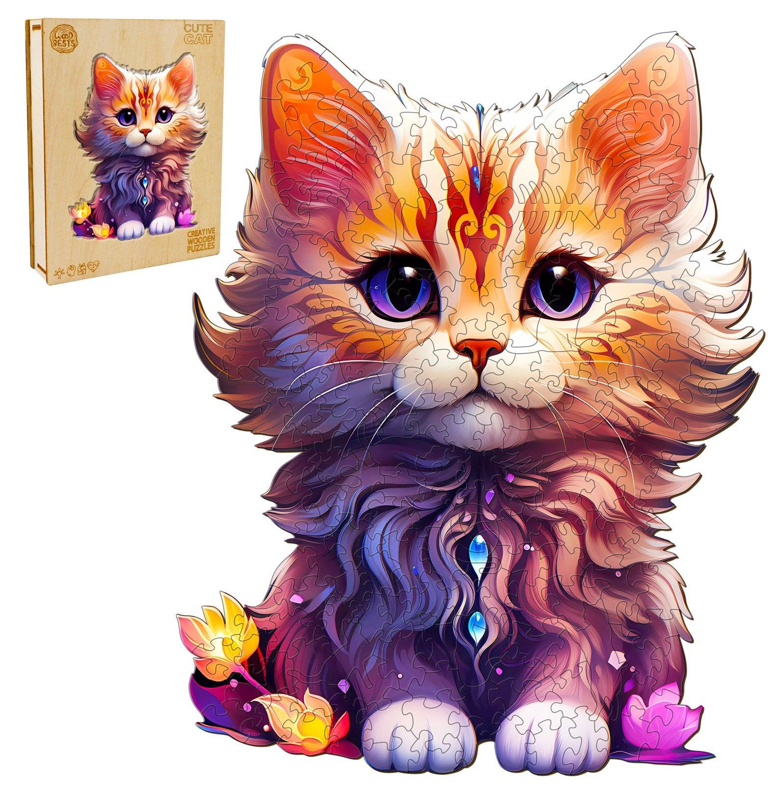 Cute Cat Wooden Jigsaw Puzzle