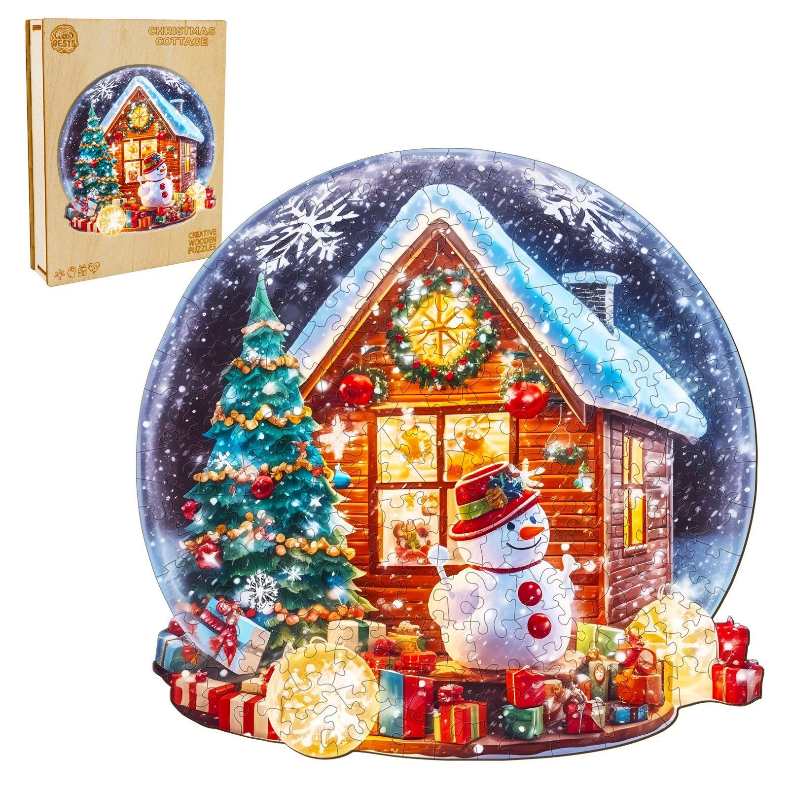 Christmas Cottage Wooden Jigsaw Puzzle