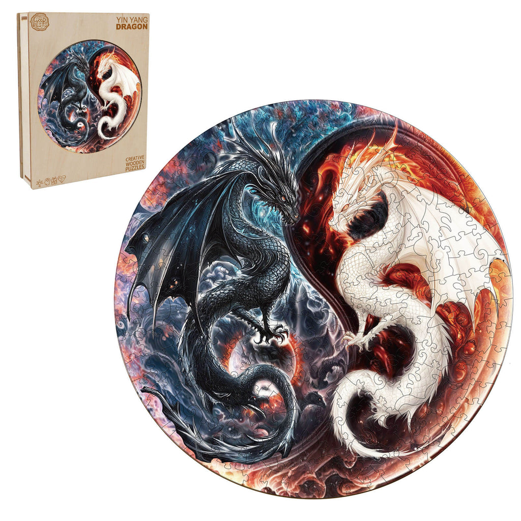 Yin Yang Dragon Wooden Jigsaw Puzzle