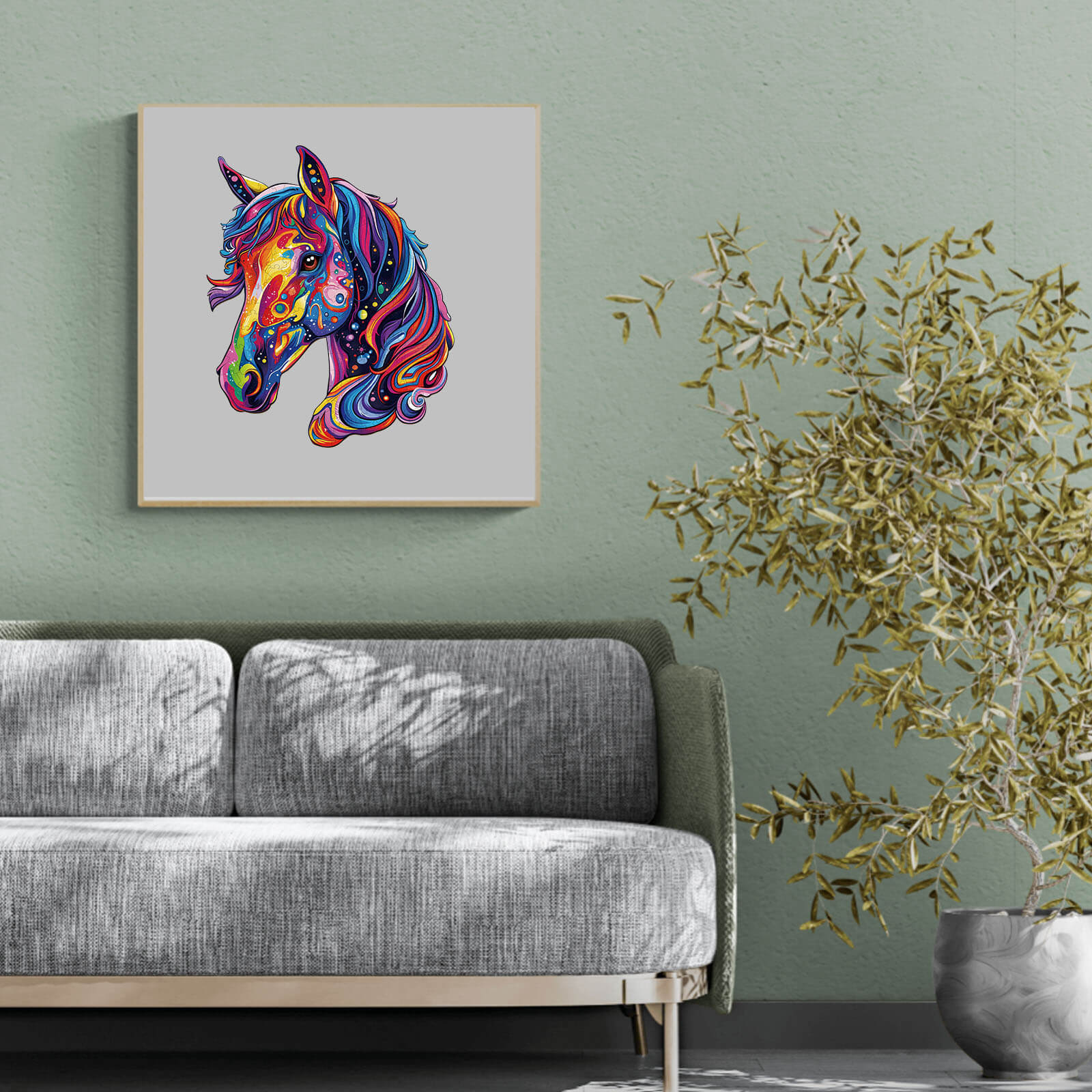 Colorful Horse Wooden Jigsaw Puzzle