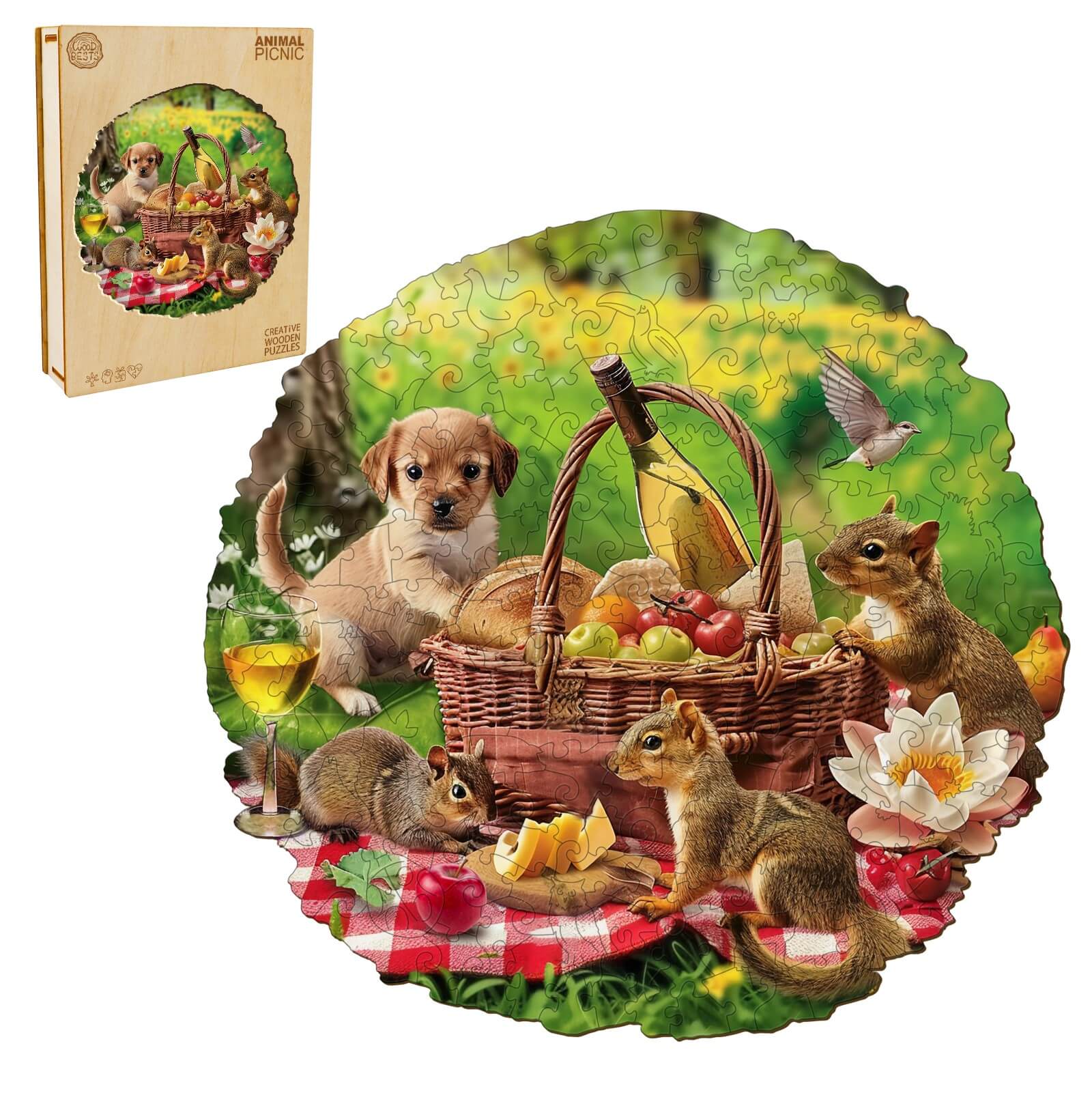 Animal Picnic Wooden Jigsaw Puzzle