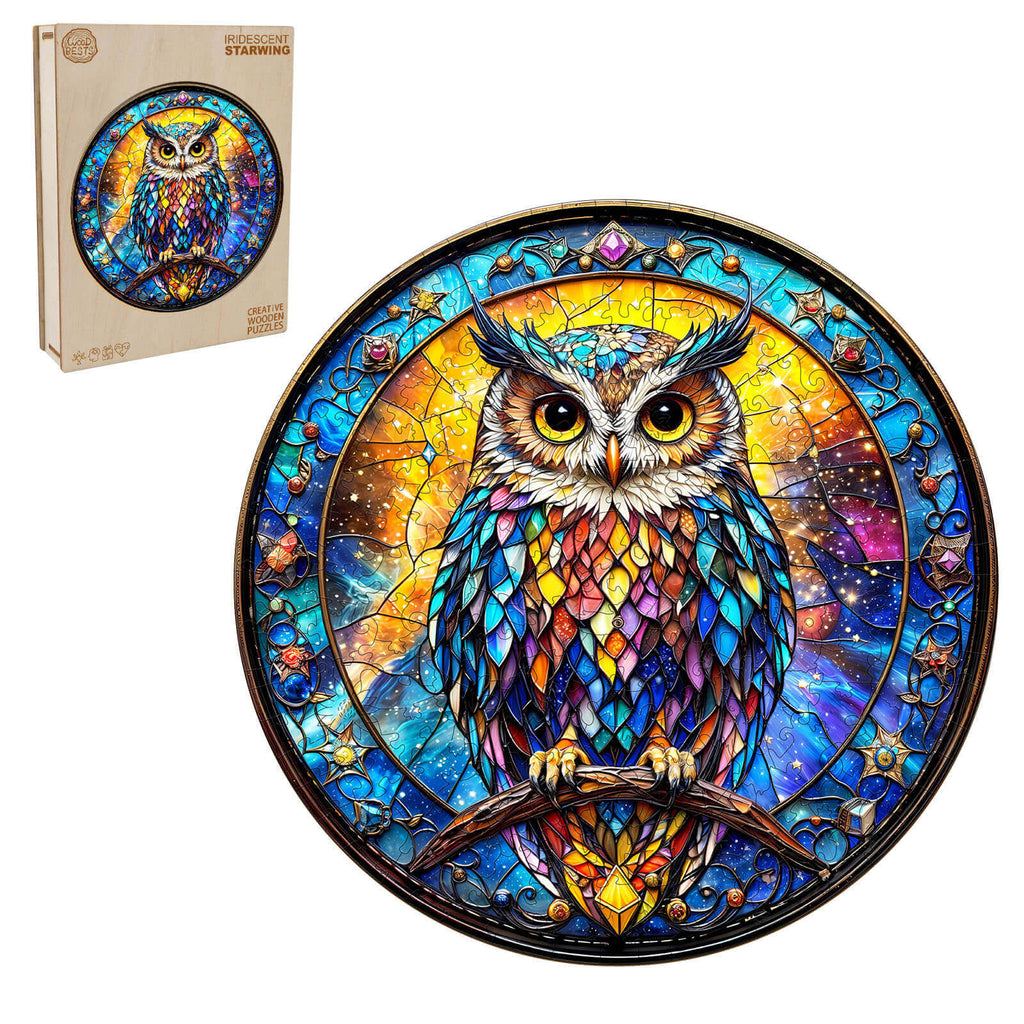Iridescent Starwing Wooden Jigsaw Puzzle