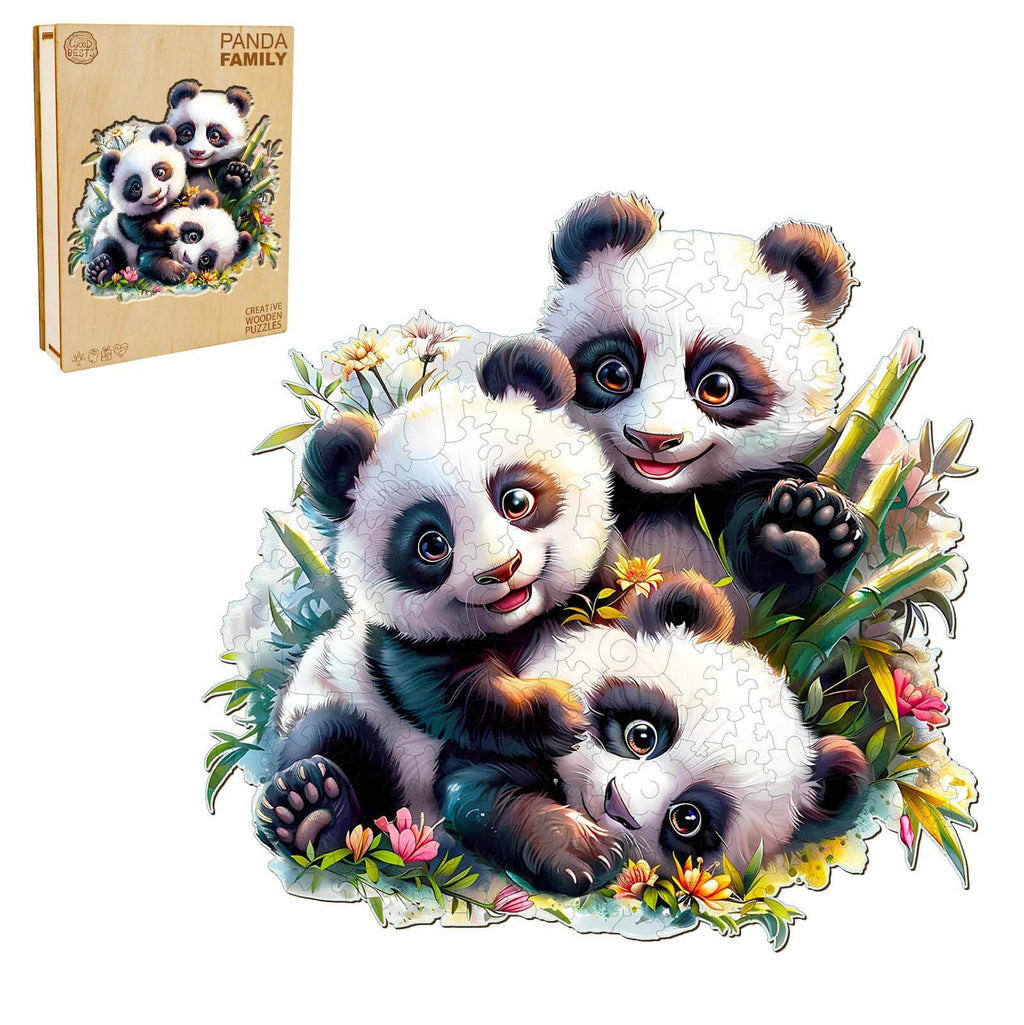 Panda Family Wooden Jigsaw Puzzle