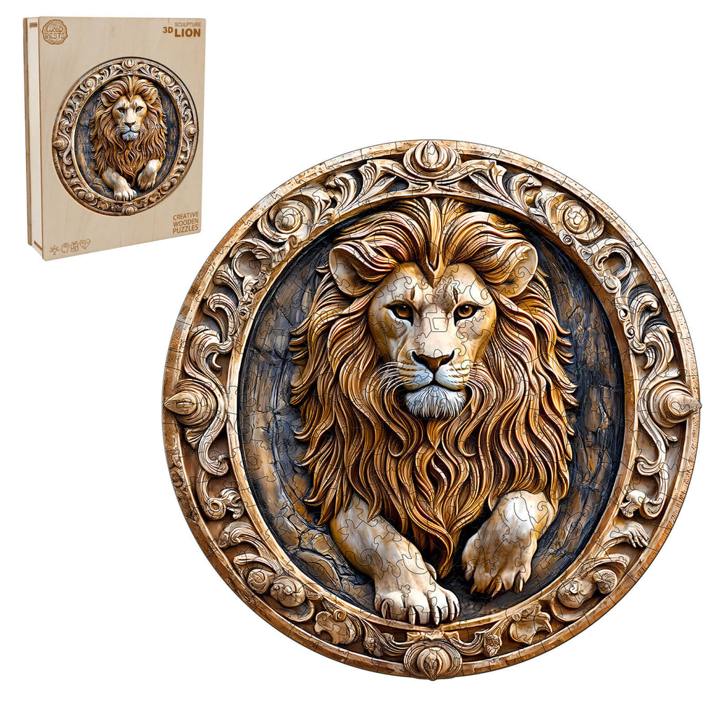 Sculpture Lion Wooden Jigsaw Puzzle