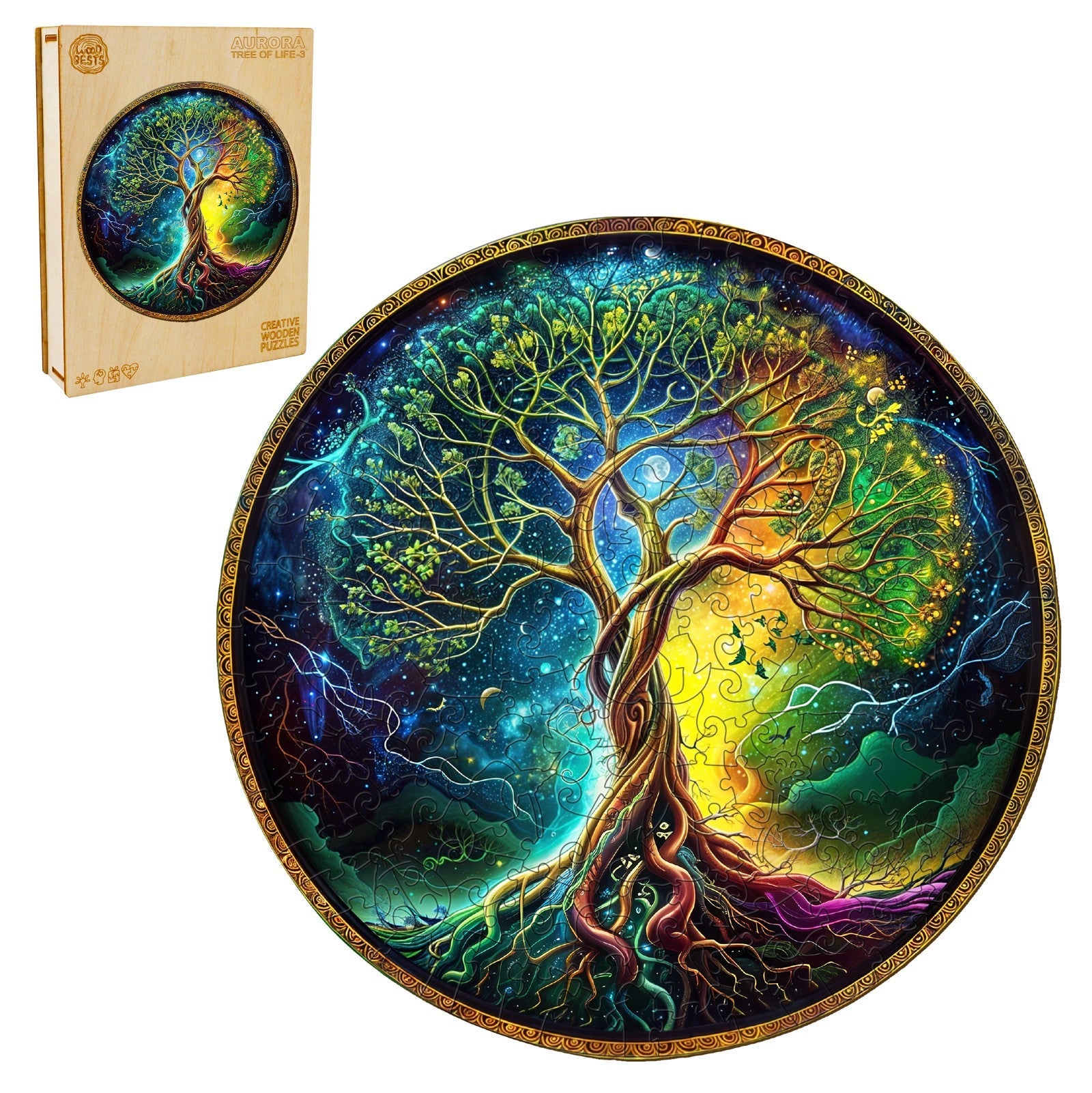 Aurora Tree of Life-3 Wooden Jigsaw Puzzle